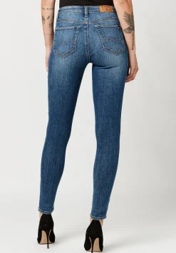 Mid Rise Skinny Alexa Women's Jeans in Sanded Mid Blue - BL15749