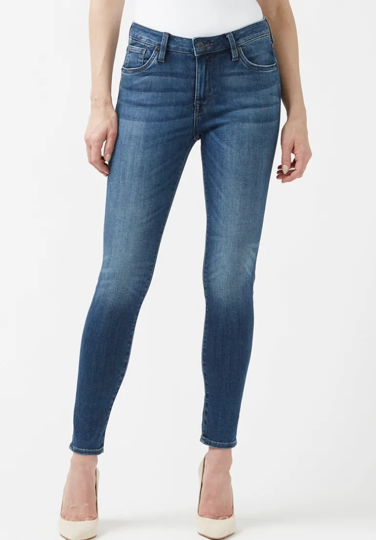 Mid Rise Skinny Alexa Women's Jeans in Mid Blue - BL15669
