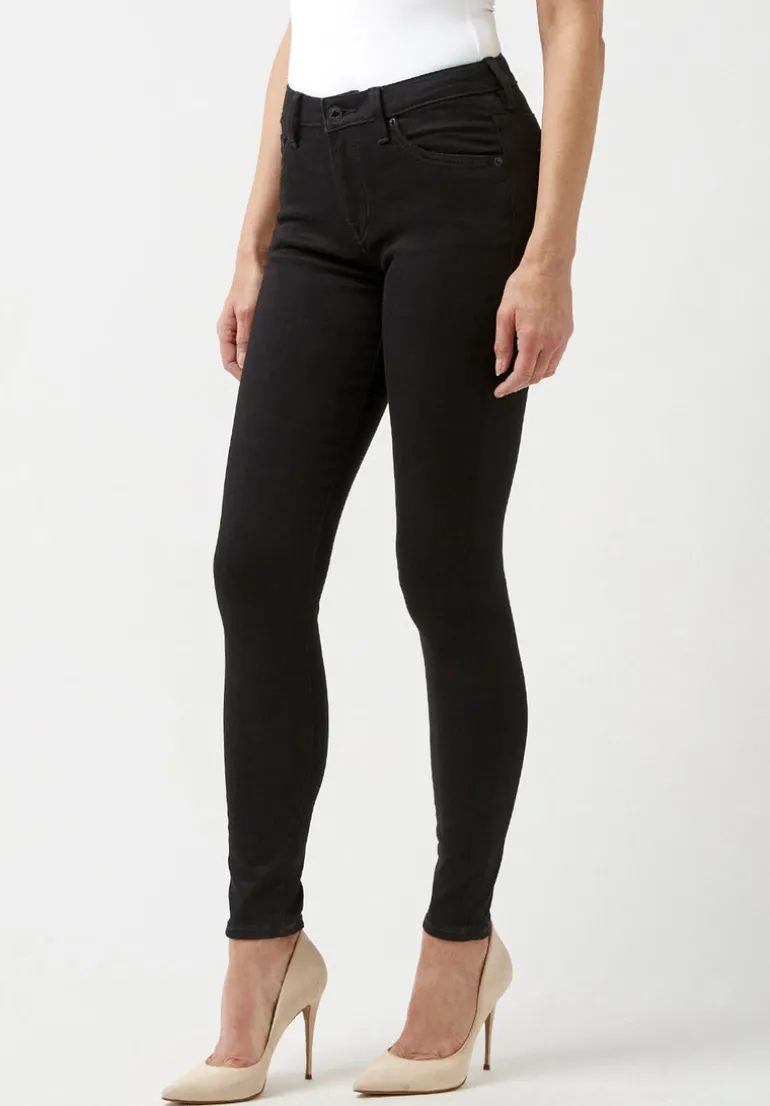 Mid Rise Skinny Alexa Women's Jeans in Black - BL15672