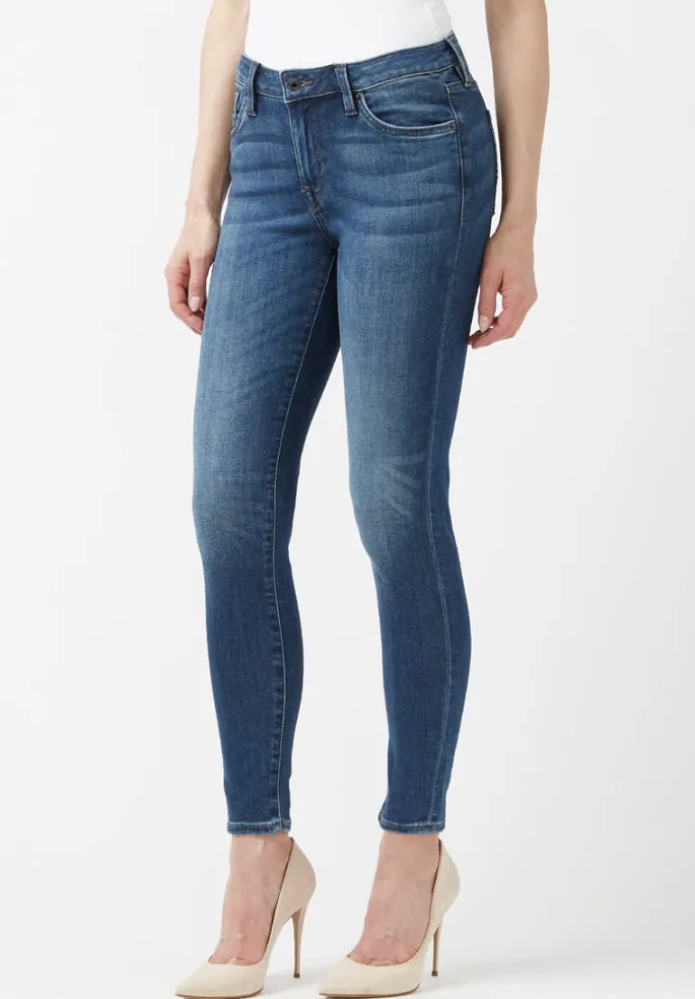 Mid Rise Skinny Alexa Women's Jeans in Mid Blue - BL15669