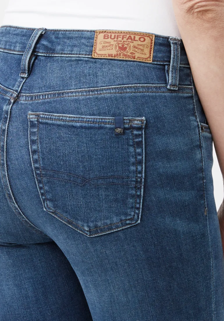 Mid Rise Skinny Alexa Women's Jeans in Mid Blue - BL15669