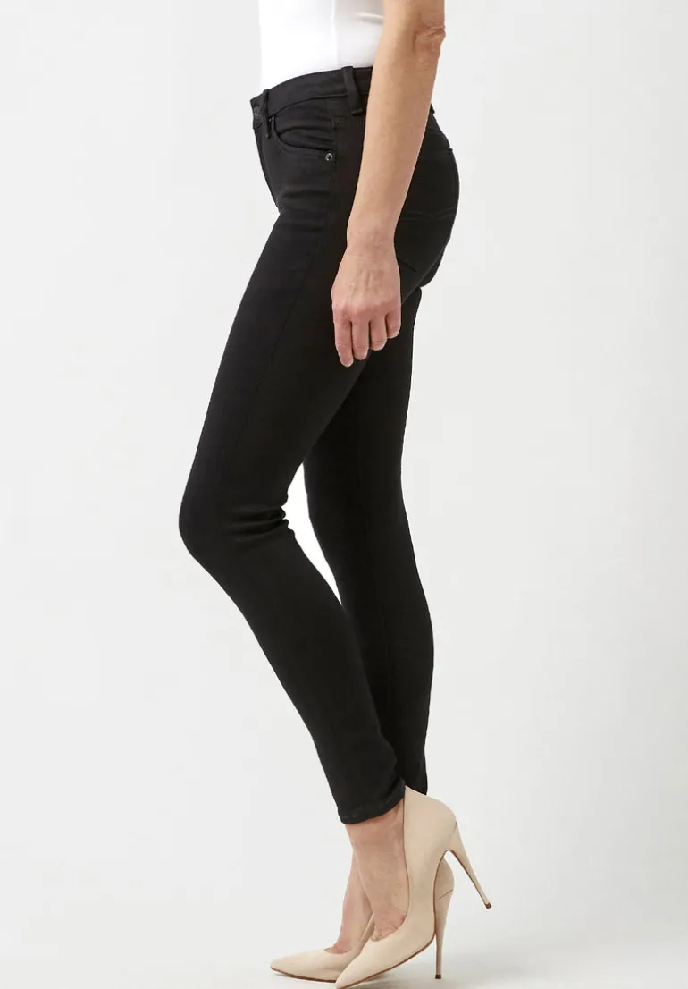 Mid Rise Skinny Alexa Women's Jeans in Black - BL15672