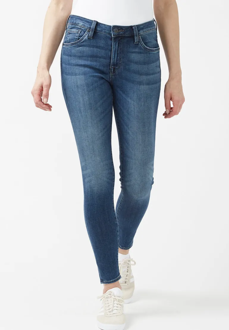 Mid Rise Skinny Alexa Women's Jeans in Mid Blue - BL15669