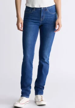 Mid Rise Slim Carrie Women's Jeans, Indigo Contrast - BL15999