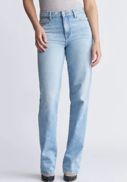 Mid Rise Straight Mary Women's Jeans, veined and worked - BL15926
