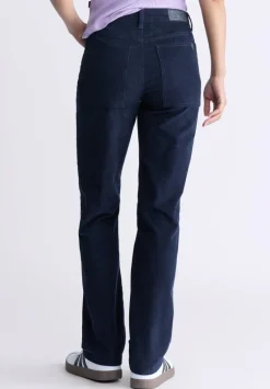 Mid Rise Straight Mary Women's Pants, Rinse Washed Navy - BL16007
