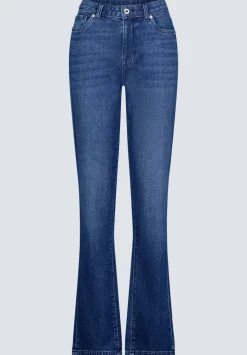 Mid Rise Straight Mary Women's Jeans, Contrasting Indigo - BL15988