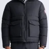 Nate Men’s Zip-up Puffer Jacket with Large Front Pockets, Black - OBMFE001