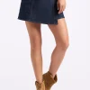 Olivia Women's Denim Skort with Overlap Detail, Indigo - BL16017