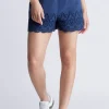 Parton Women's Pull-On Woven Shorts, Navy - WB0007S