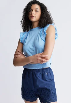Parton Women's Pull-On Woven Shorts, Navy - WB0007S