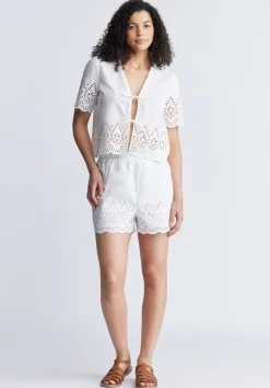 Parton Women's Pull-On Woven Shorts, White - WB0007S