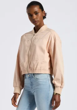 Pyper Women's Cropped Zip-Up Jacket, Cameo Rose - JK0044P