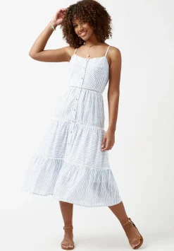 Quinby Tiered Striped Dress - WD0671S