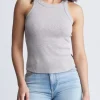 Regine Women's Ribbed Tank Top, Heather Grey - KT0141S