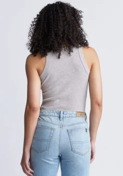 Regine Women's Ribbed Tank Top, Heather Grey - KT0141S