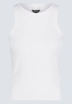 Regine Women's Ribbed Tank Top, Cloud White - KT0119H