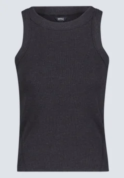 Regine Women's Ribbed Tank Top, Carbon black - KT0119H