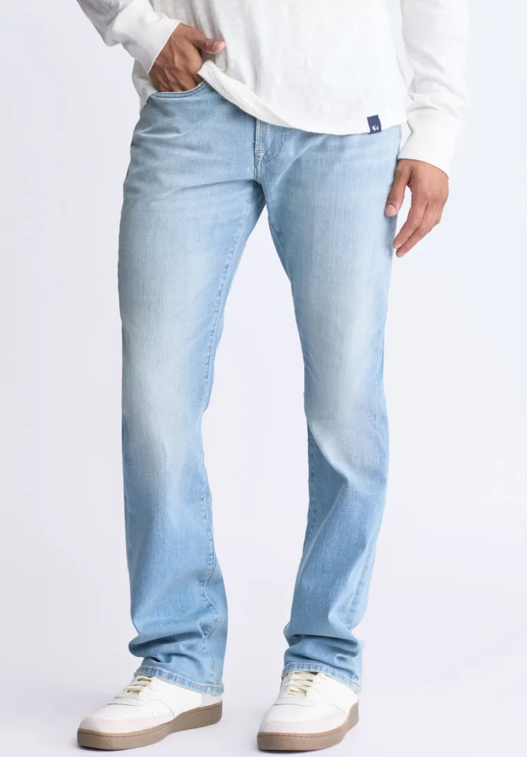 Relaxed Boot Game Men's Vintage Feel Jeans, Light Blue - BM26002