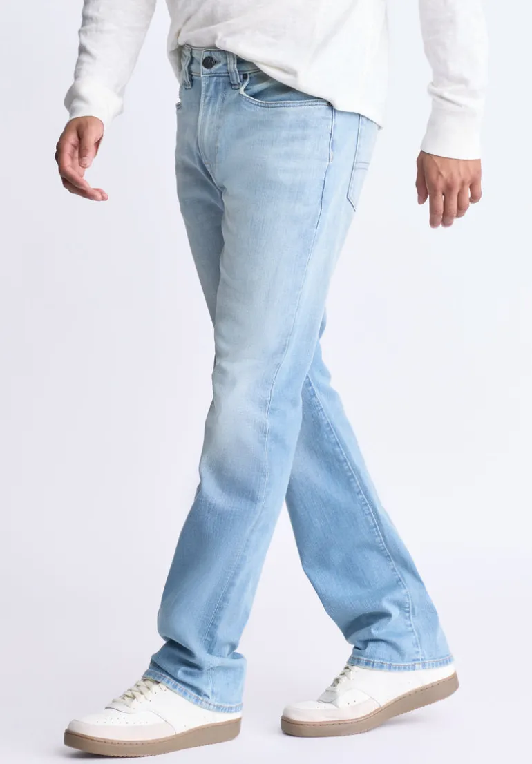 Relaxed Boot Game Men's Vintage Feel Jeans, Light Blue - BM26002