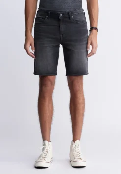 Relaxed Straight Dean Men's Freedom Flex Denim Shorts, Worked and Sanded Black - BM22965