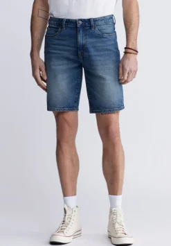 Relaxed Straight Dean Men's Denim Shorts, Vintage Contrasted - BM22968