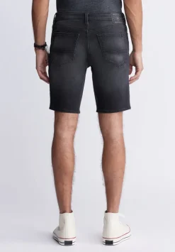 Relaxed Straight Dean Men's Freedom Flex Denim Shorts, Worked and Sanded Black - BM22965