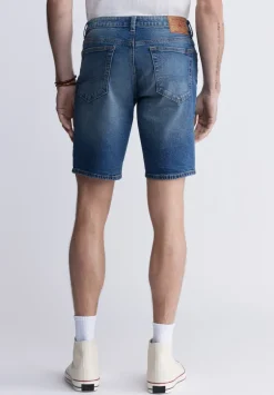 Relaxed Straight Dean Men's Denim Shorts, Vintage Contrasted - BM22968