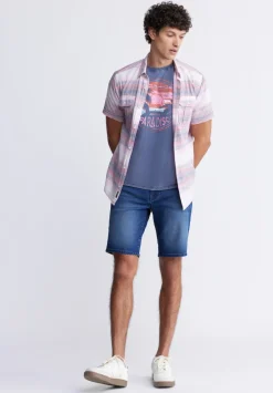 Relaxed Straight Dean Men's Freedom Flex Denim Shorts, Heavily Sanded - BM22949