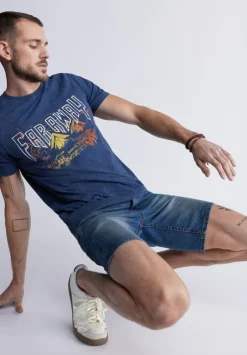 Relaxed Straight Dean Men's Denim Shorts, Vintage Contrasted - BM22968