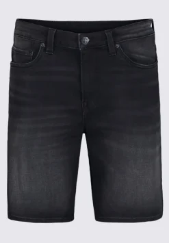 Relaxed Straight Dean Men's Freedom Flex Denim Shorts, Worked and Sanded Black - BM22965