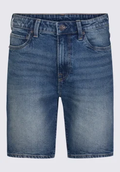 Relaxed Straight Dean Men's Denim Shorts, Vintage Contrasted - BM22968