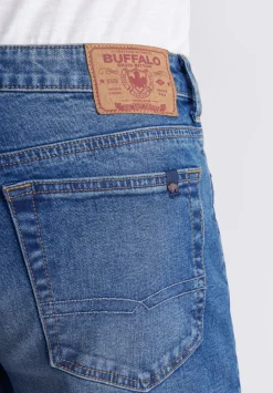 Relaxed Straight Dean Men's Denim Shorts, Contrast Whiskered - BM22953