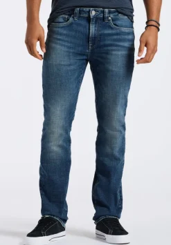 Relaxed Straight Driven Men's Jeans, Authentic Worked Indigo - BM26060