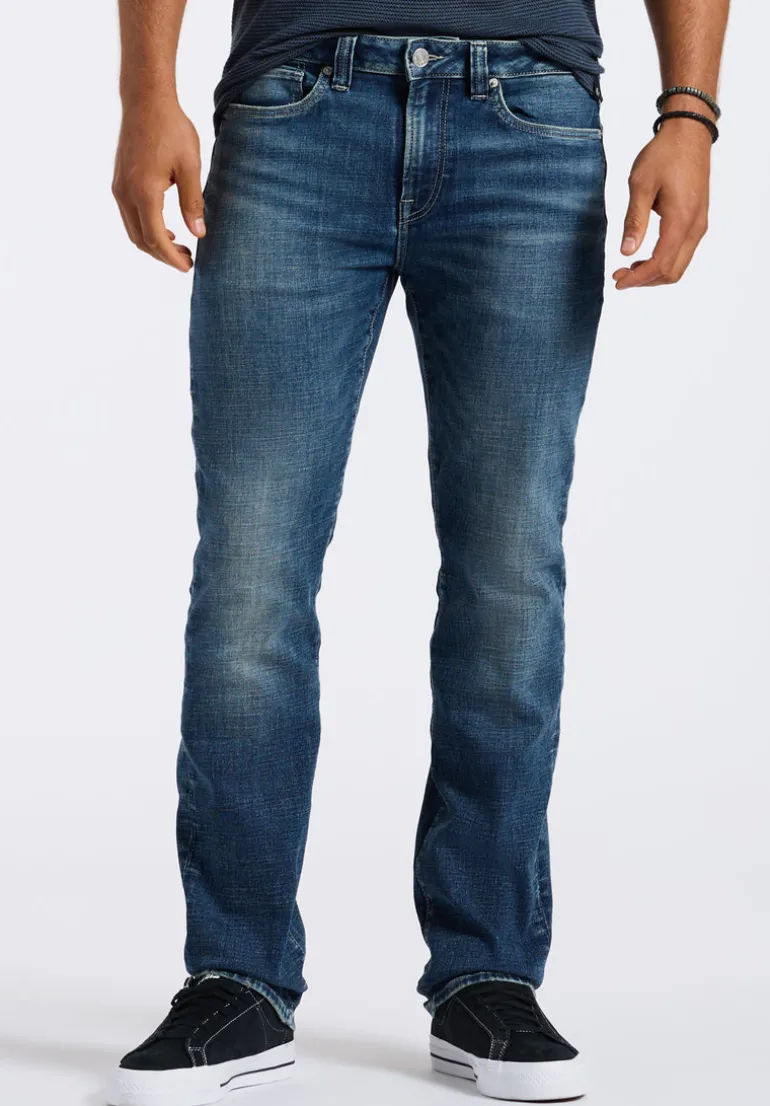 Relaxed Straight Driven Men's Jeans, Authentic Worked Indigo - BM26060