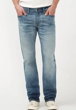 Relaxed Straight Driven Men's Jeans in Sanded Blue - BM22641