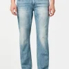 Relaxed Straight Driven Men's Jeans in Sandblasted Light Blue - BM20606