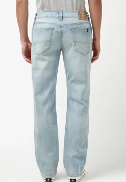 Relaxed Straight Driven Men's Jeans in Bleached Blue - BM22883