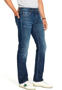 Relaxed Straight Driven Men's Jeans in Dark Blue Sanded- BM22640