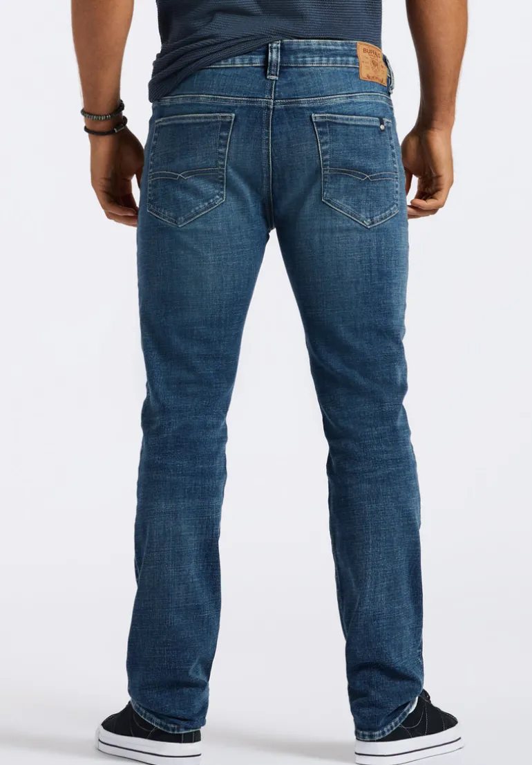 Relaxed Straight Driven Men's Jeans, Authentic Worked Indigo - BM26060