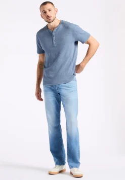 Relaxed Straight Driven Men's Jeans, Vintage Blue - BM26083