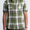 Sachino Men's Short-Sleeve Plaid Shirt in Sphagnum Green - BM24277
