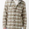 Sacket Men’s Hoodie Shacket in Grey Fern Plaid - BM24151