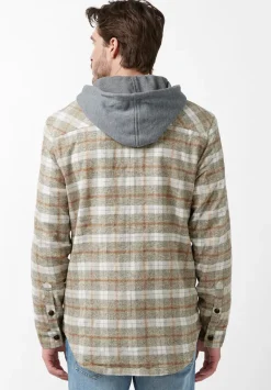 Sacket Men’s Hoodie Shacket in Grey Fern Plaid - BM24151