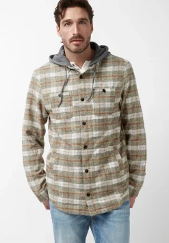 Sacket Men’s Hoodie Shacket in Grey Fern Plaid - BM24151