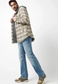 Sacket Men’s Hoodie Shacket in Grey Fern Plaid - BM24151