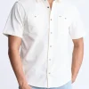 Sagrino Men's Short-Sleeve Utility Shirt, Milk - BM24501