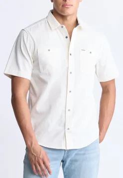 Sagrino Men's Short-Sleeve Utility Shirt, Milk - BM24501