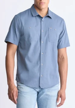 Sagrino Men's Short-Sleeve Utility Shirt, Mirage Blue - BM24501