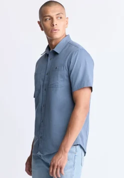 Sagrino Men's Short-Sleeve Utility Shirt, Mirage Blue - BM24501